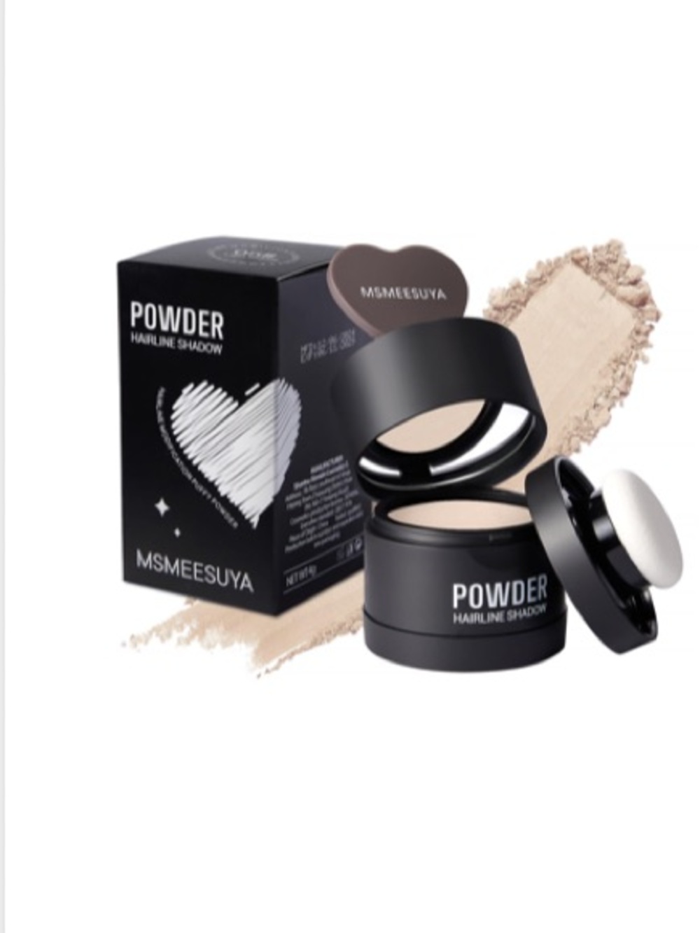 MSMEESUYA Hairline Powder Duo in Light Beige / Black Packaging